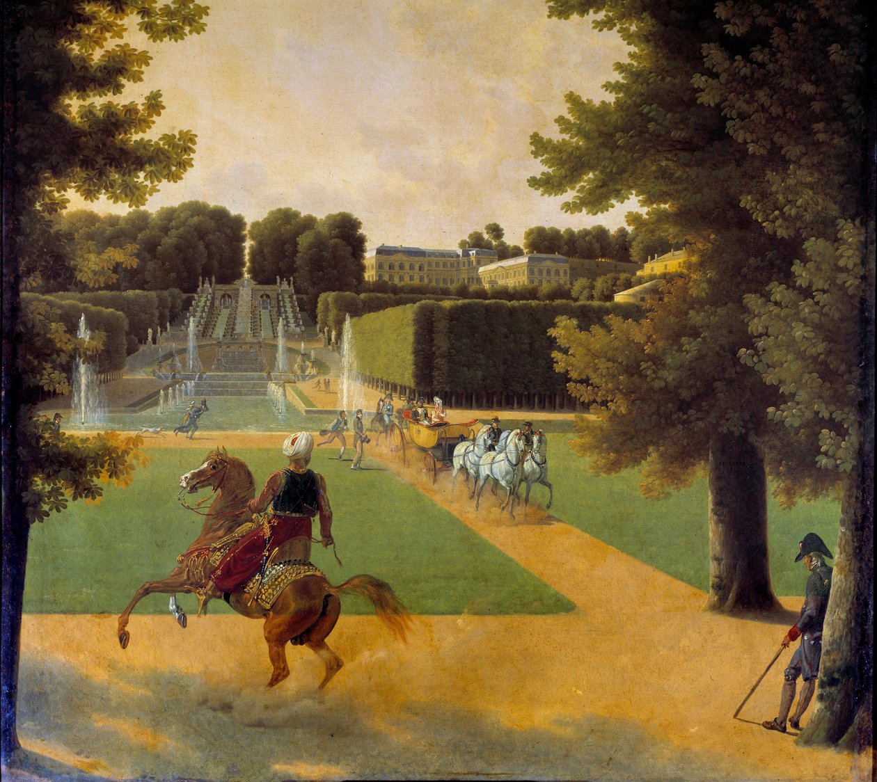 サン・クラウドの公園での散歩 ジョセフ・ビドー（1758-1846）による絵画 1808年 パリ、マルモッタン美術館 作： ジャン・ジョセフ・ビドー