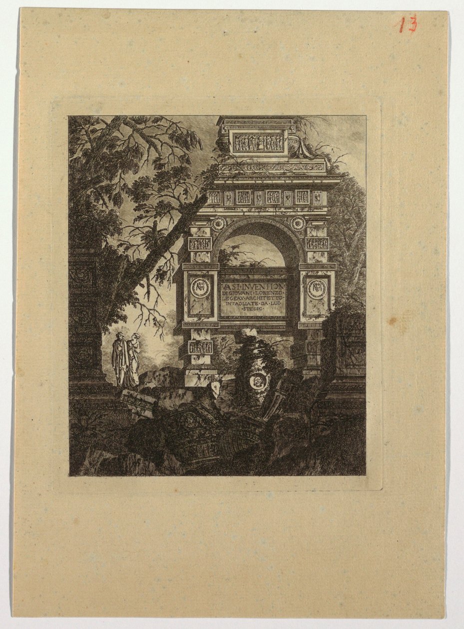 口絵、ヴァシの発明、「芸術家に役立つ花瓶、墓、遺跡、噴水のさまざまな主題のコレクション...」 作： ジャン・ローラン・ルゲー