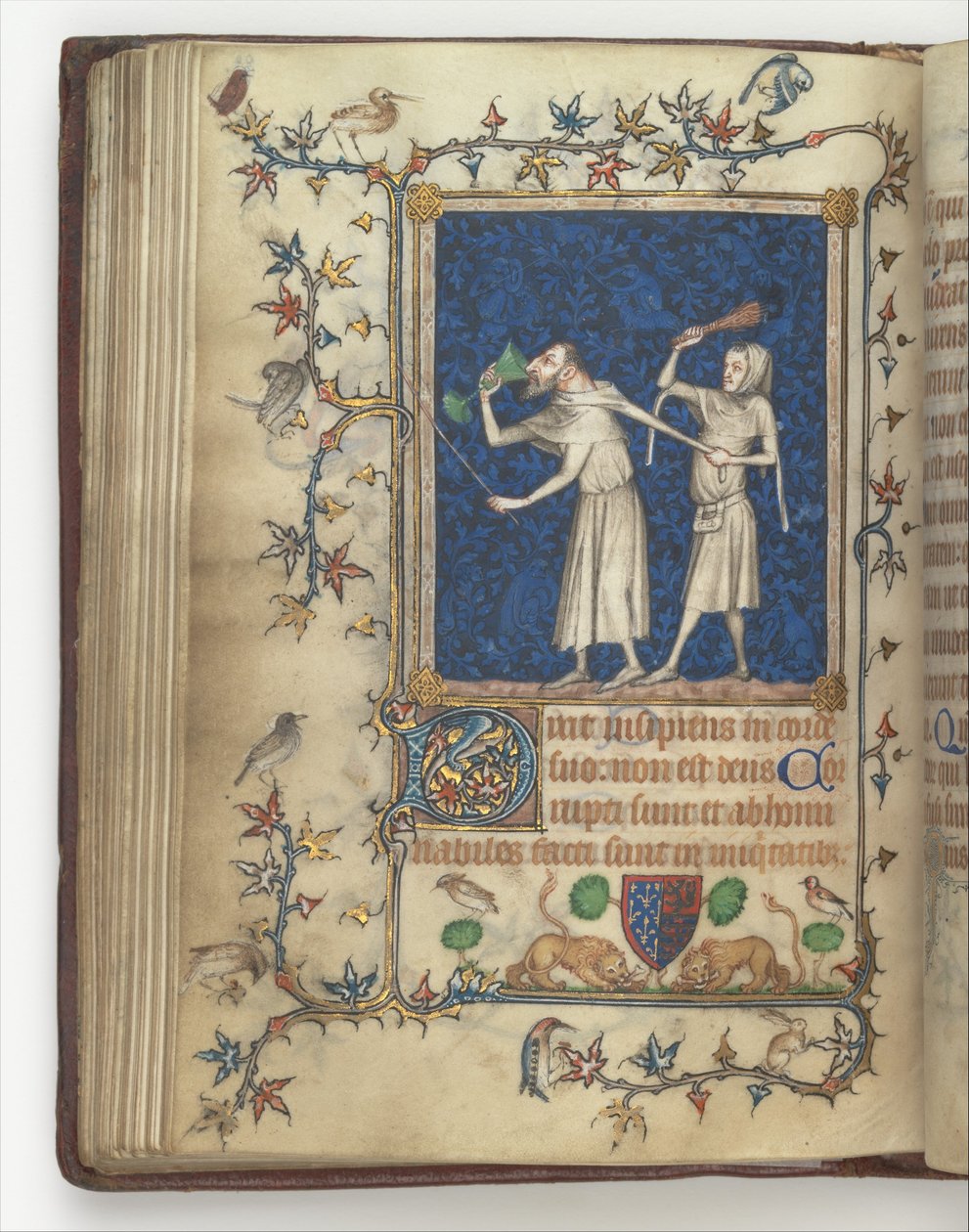 ルクセンブルクのボンヌ、ノルマンディー公爵夫人の祈りの本 f.83v、1349年以前 (写本) 作： ジャン・ルとワークショップ・ノワール