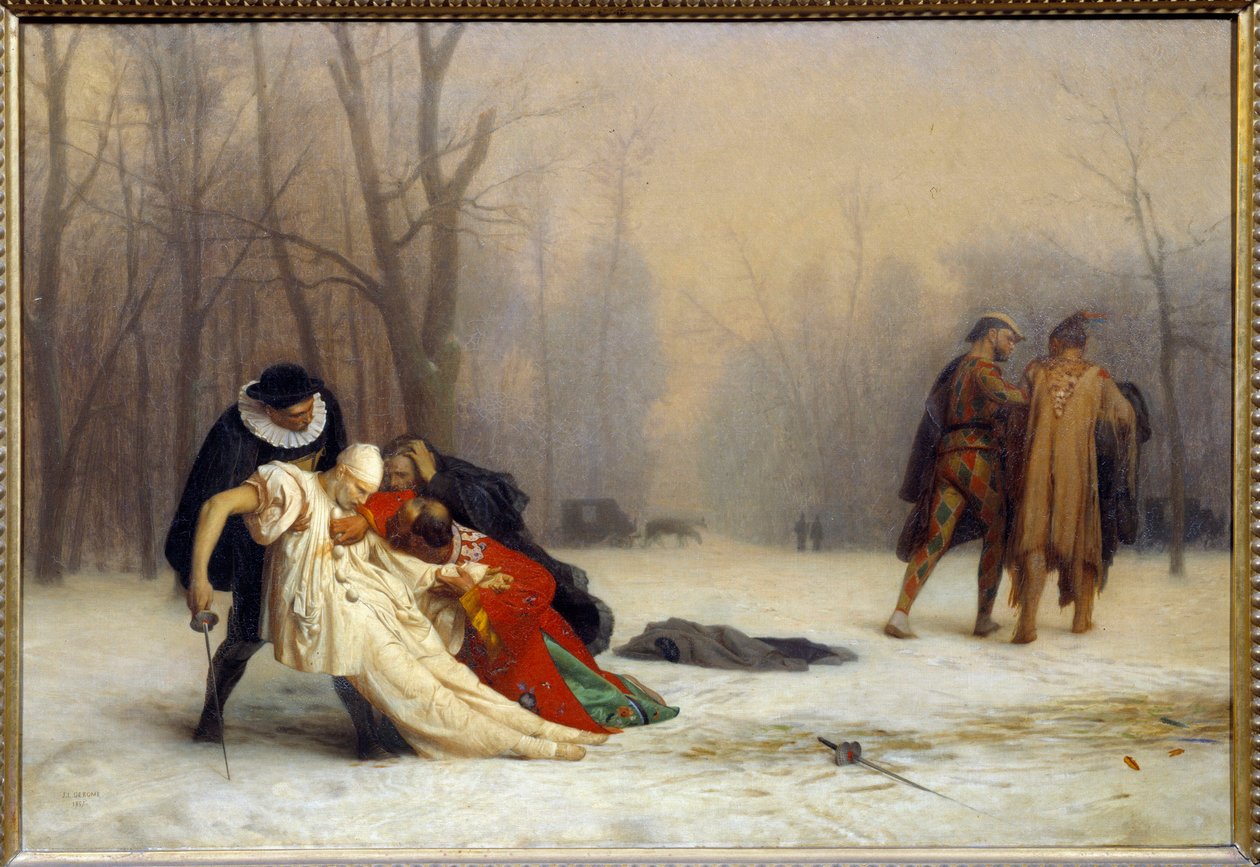 ボールマスクの後の決闘 ジャン・レオン・ジェローム（1824-1904）の絵画