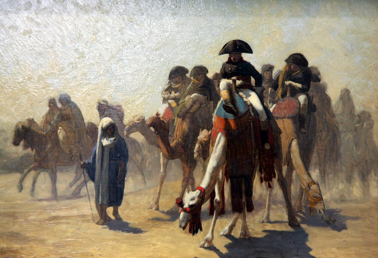 「ボナパルト将軍とエジプトの軍参謀」、1863 年 作： ジャン・レオン・ジェローム