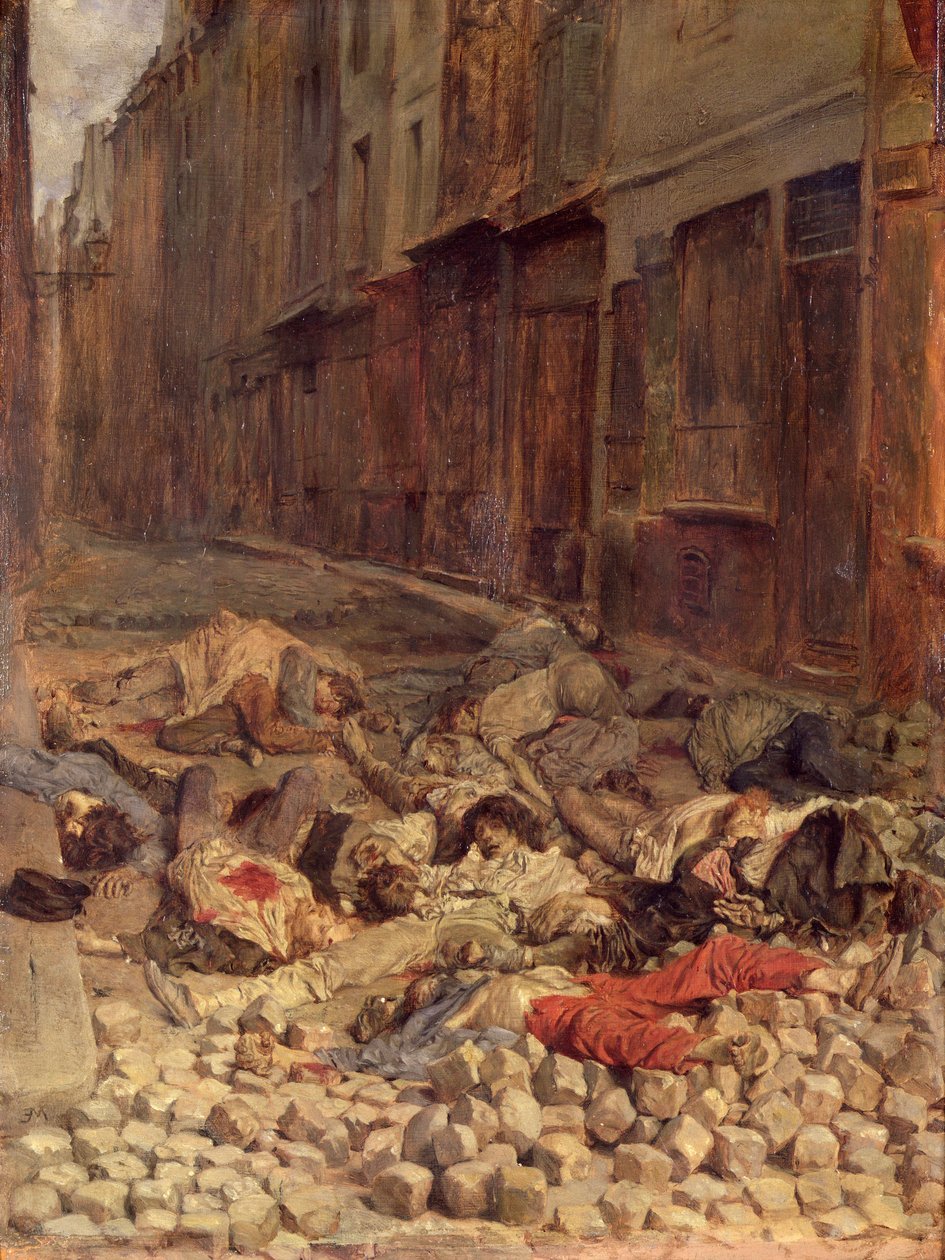 Rue de la Mortellerieのバリケード、1848年6月（南北戦争の記憶）1849年（キャンバスに油彩） 作： ジャン・ルイ・アーネスト・メソニエ
