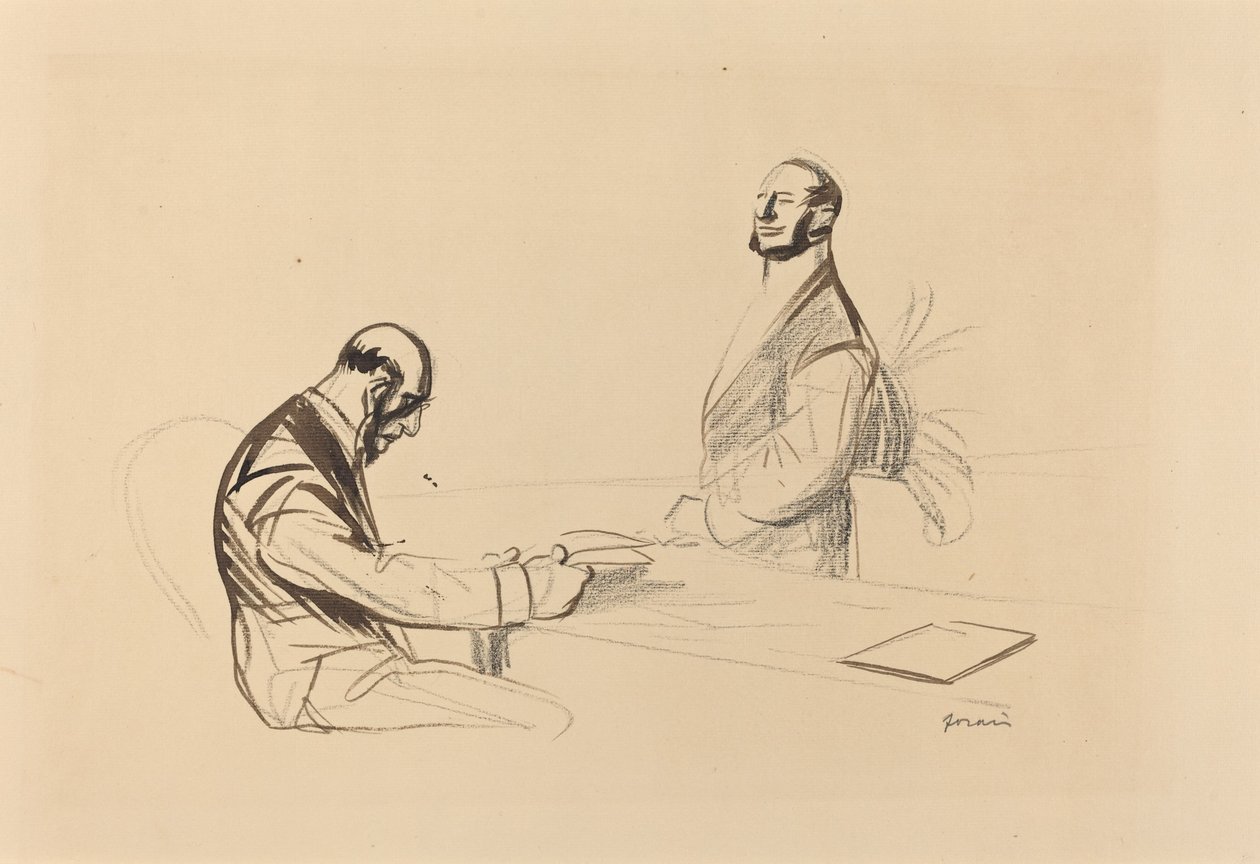 会議にて（1919年頃 作： ジャン・ルイ・フォラン