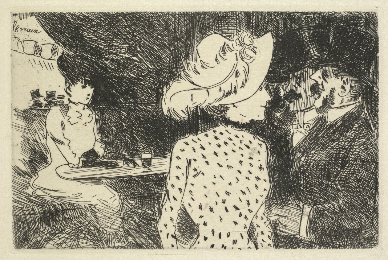 カフェシーンの説明、1880〜1886。 作： ジャン・ルイ・フォラン