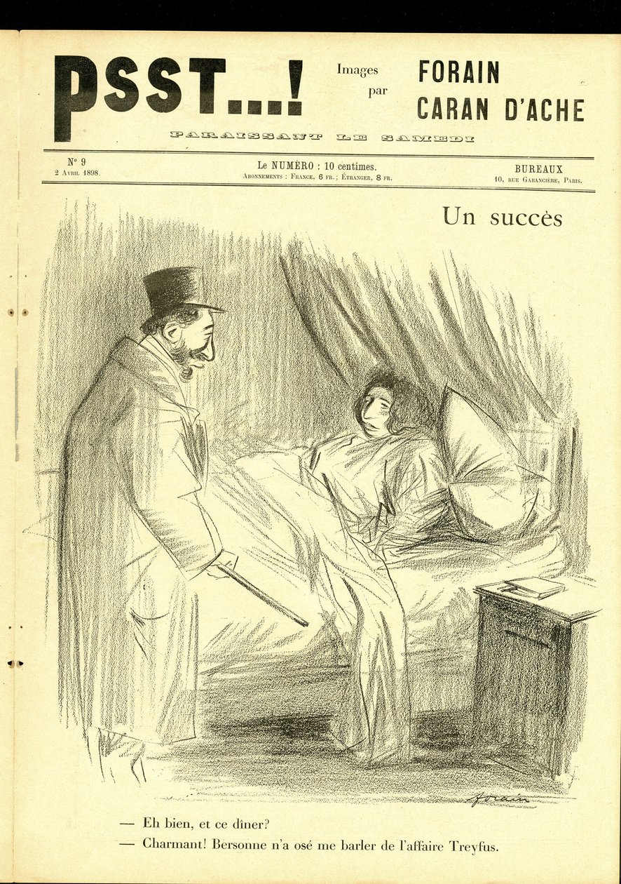 ジャン・ルイ・フォラン（1852-1931）が描いた「Psst...」のイラスト。 作： ジャン・ルイ・フォラン