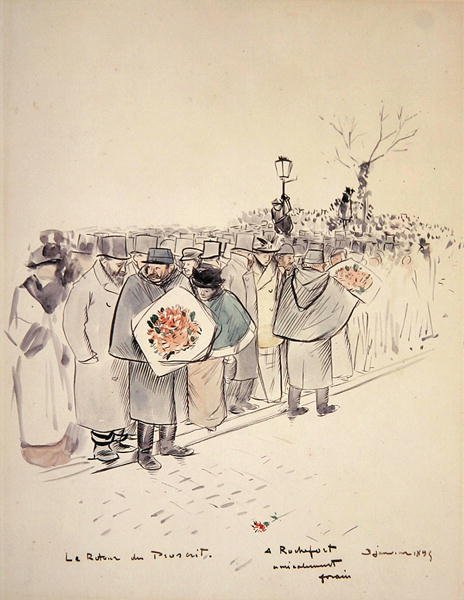 Le Retour du Proscrit, c.1895 (紙にペンとインク、水彩) 作： ジャン・ルイ・フォラン