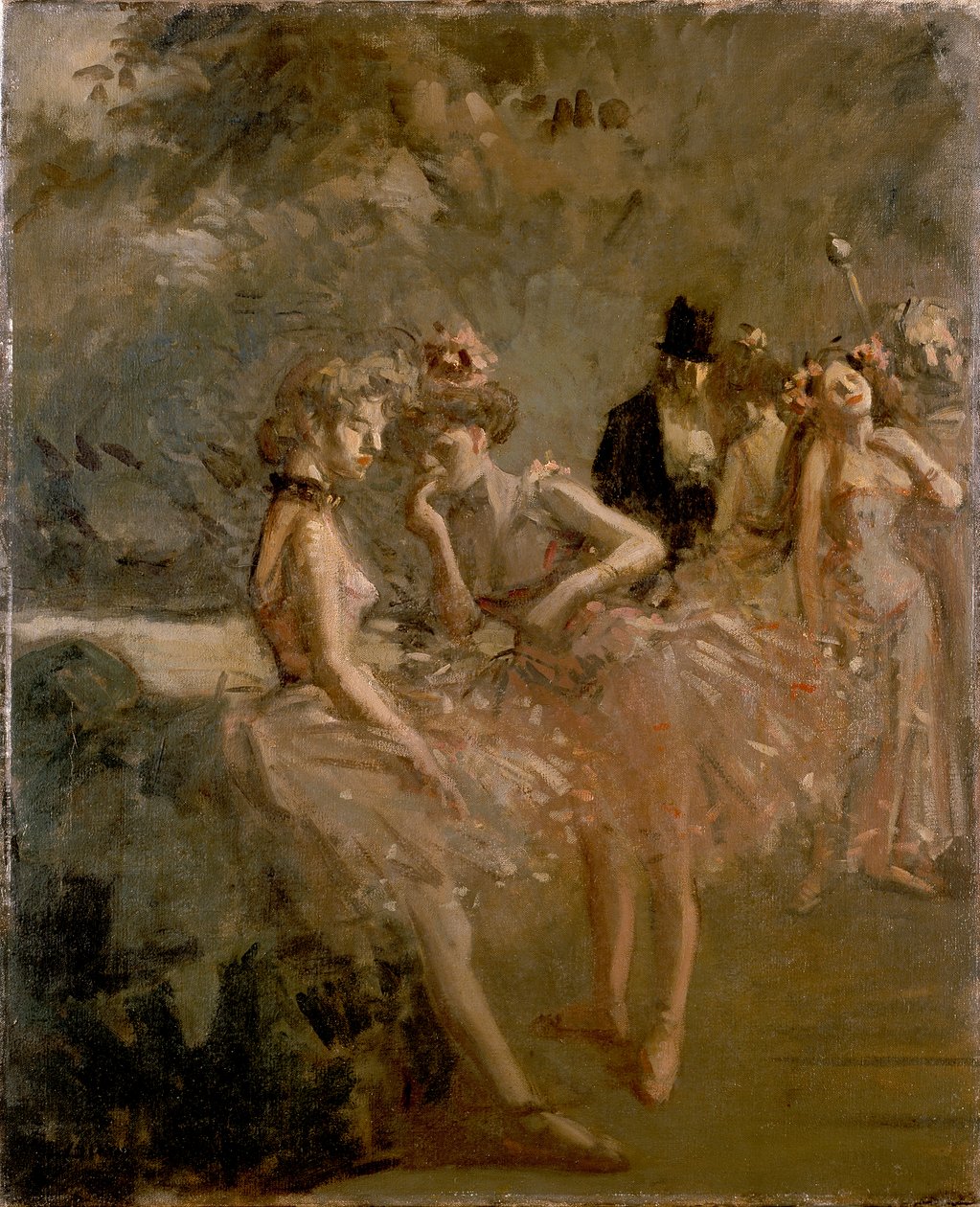 劇場の翼の中の風景、c1870-1900 作： ジャン・ルイ・フォラン