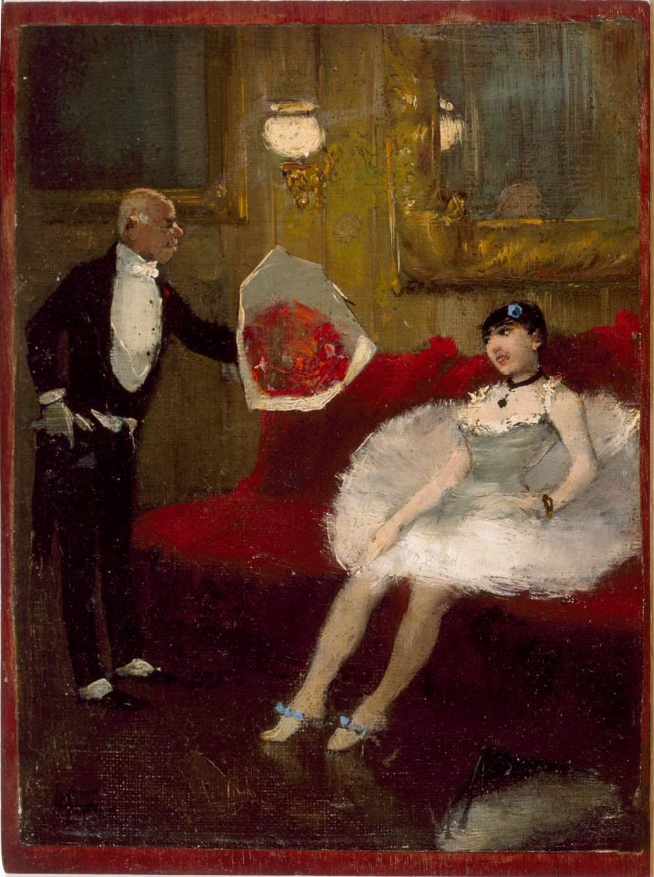 崇拝者、c.1877-79（キャンバスに油彩、木に取り付け） 作： ジャン・ルイ・フォラン