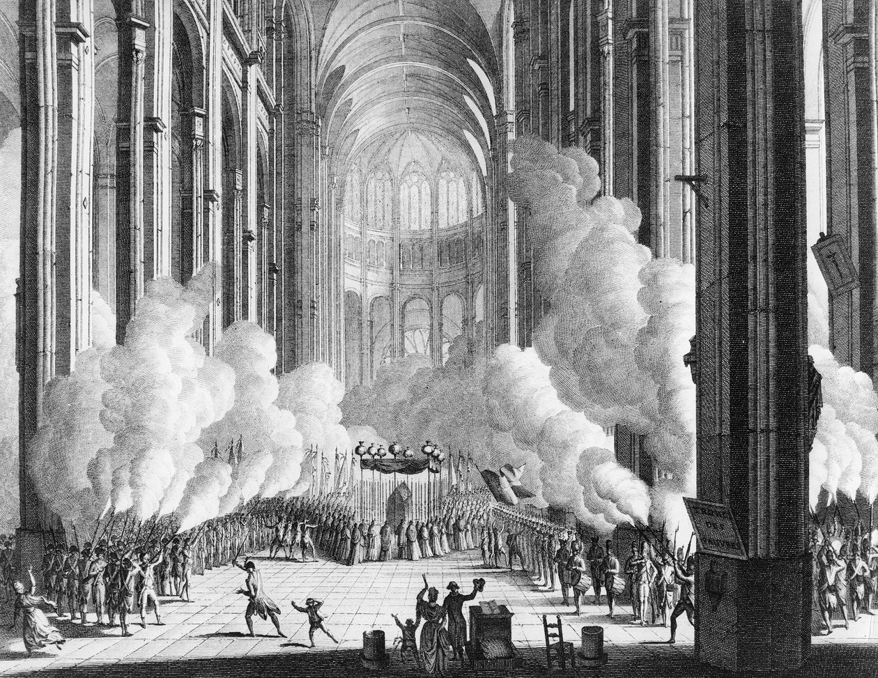 フランス革命。ミラボー伯爵オノレ・ガブリエル（Honore-Gabriel）リケティ（1749-1791）のオブセック 4月4日 作： Jean Louis II（後）Prieur