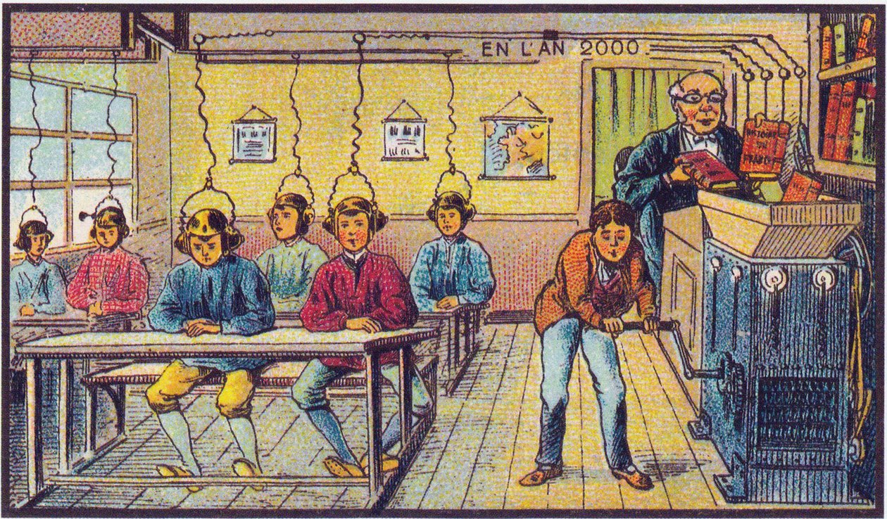 学校で。 2000 年、1899 年のシリーズのビジョンから 作： ジャン・マルク・コテ