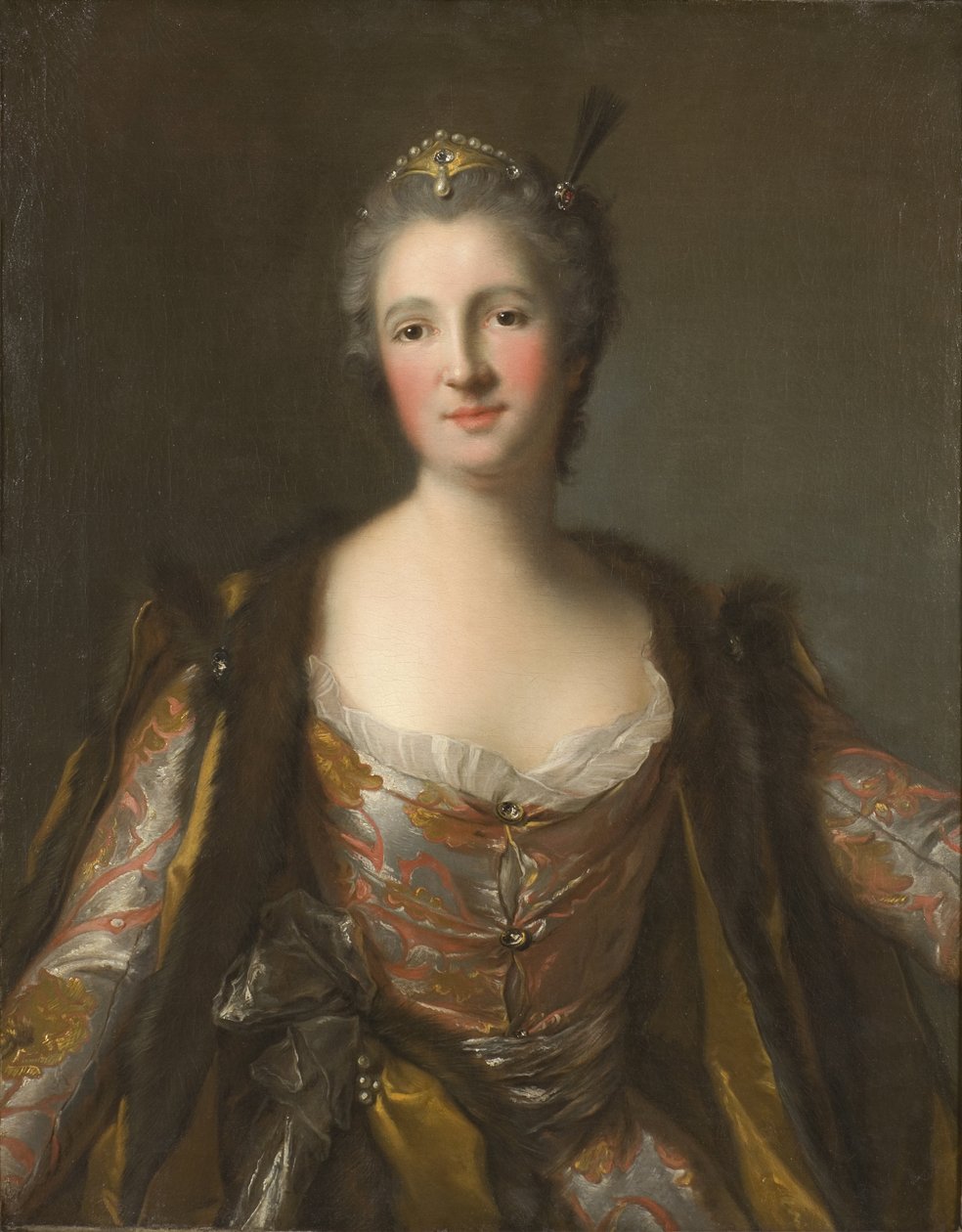 Elisabeth Catherine de Besenval, marquise de Broglie, en sultane - Marquise de Broglie (1718-1777), nee Freiin von Besenval von Brunstatt, as Sultana, by Nattier, Jean-Marc (1685-1766).油彩・キャンバス1742 Dimension : 81x63 cm.ストックホルム国立博物館 作： ジャン・マルク・ナティエ