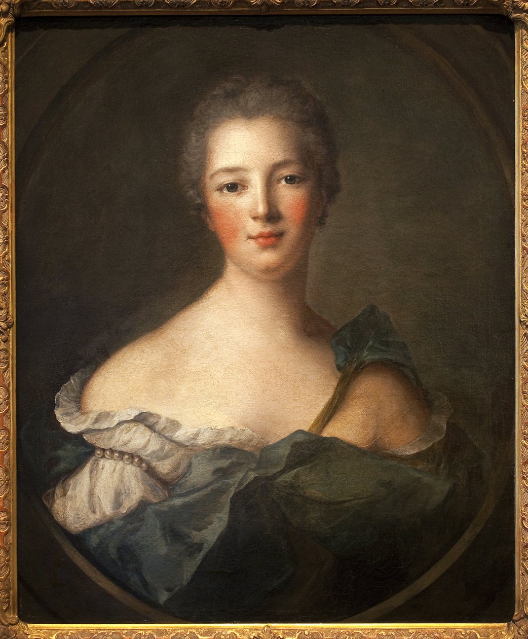 ポンパドゥール侯爵夫人ジャンヌ・アントワネット・ポワソン（1721年～1764年） - ジャン・マルク（ジャン・マルク）・ナティエ（1685年～1766年）の工房で描かれた絵画、油彩・キャンバス 作： ジャン・マルク・ナティエ