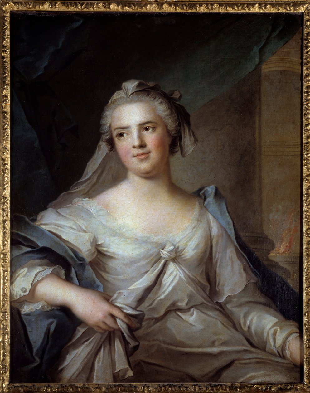 フランスのアンリエット夫人（1727年～1752年）ルイ15世の娘のヴェスタル姿の肖像 ジャン・マルク（Jean-Marc）・ナティエ（1685年～1766年）の絵 作： ジャン・マルク・ナティエ