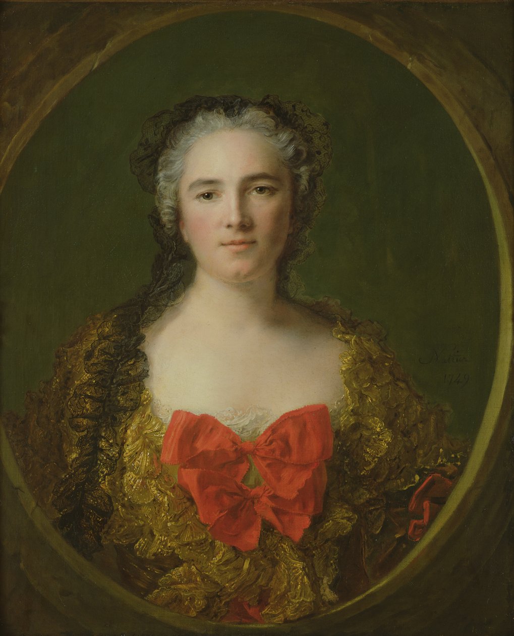 ルイーズエリザベスドゥラシャストレスと推定される肖像画、ドリューブレーズ侯爵、1749年 作： ジャン・マルク・ナティエ