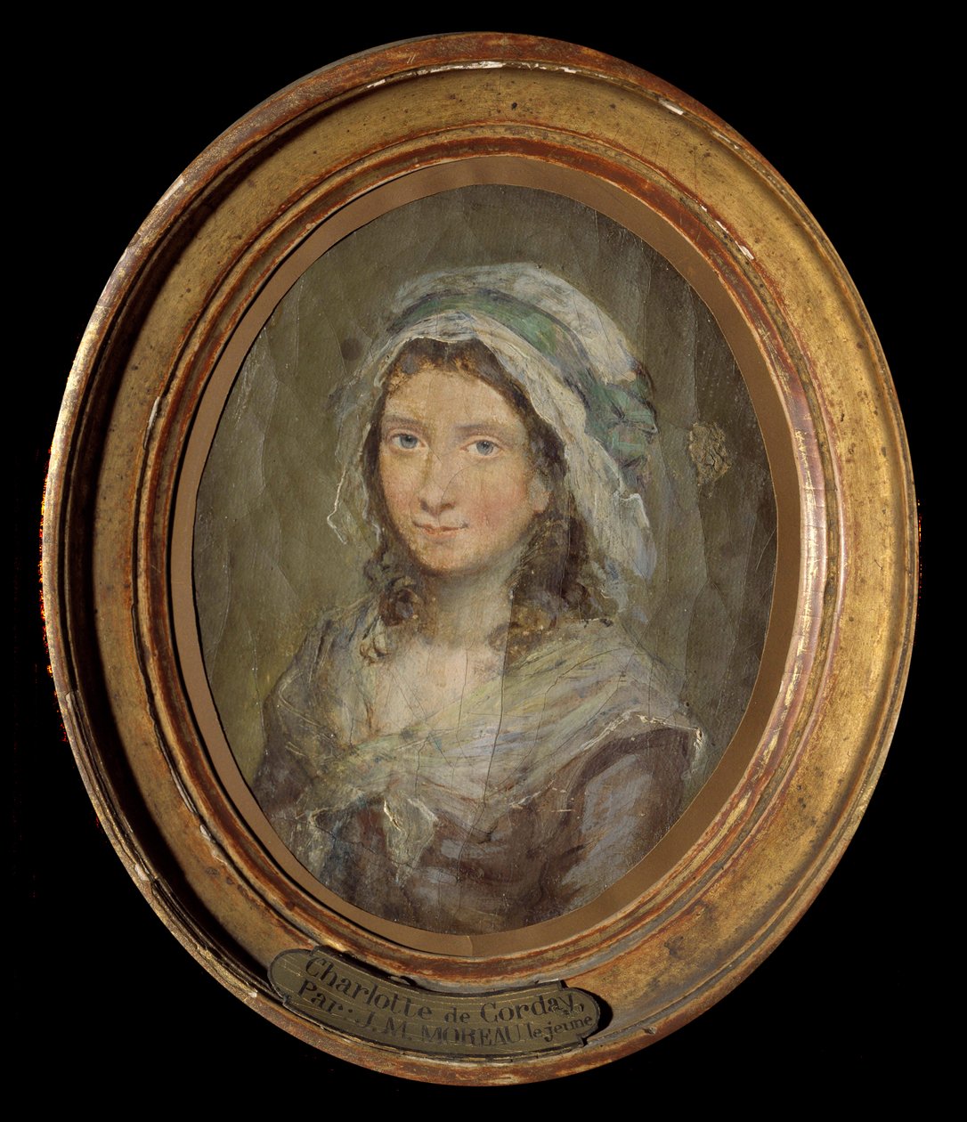 シャルロット・コルデー（1768-1793）の肖像 モロー・ル・ジューン（1741-1814）の絵画 1793年。 作： ジャン＝ミッシェル・ザ・ヤング・モロー