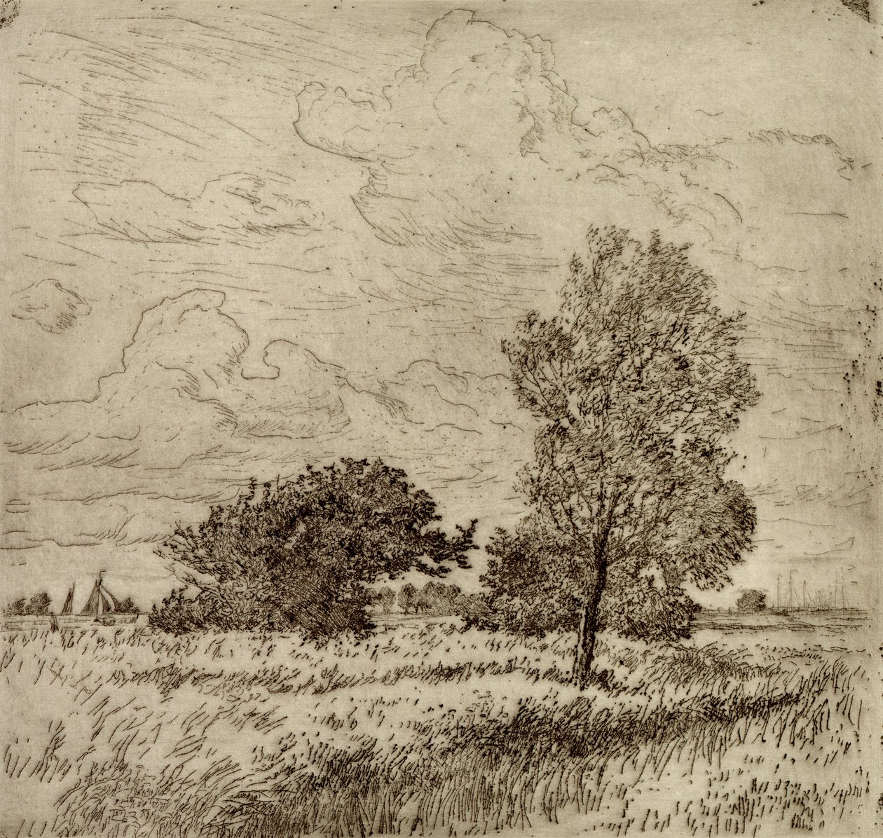 Summer Wind、1904-06（drypoint） 作： ジャン・ポール・カイザー
