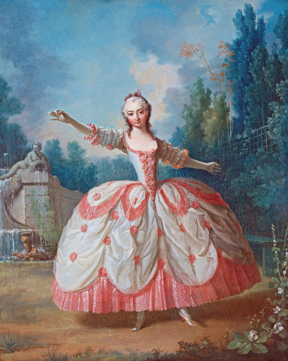 La Barbarina (La Barberina) として知られる Barbara Campanini (1721-1799) の肖像 - Jean Philippe Delaroche (1710-1767) による絵画 - 1721 - 木に油彩 - 68.5x56.5 - 個人蔵 作： ジャン=フィリップ・デ・ラ・ロシュ