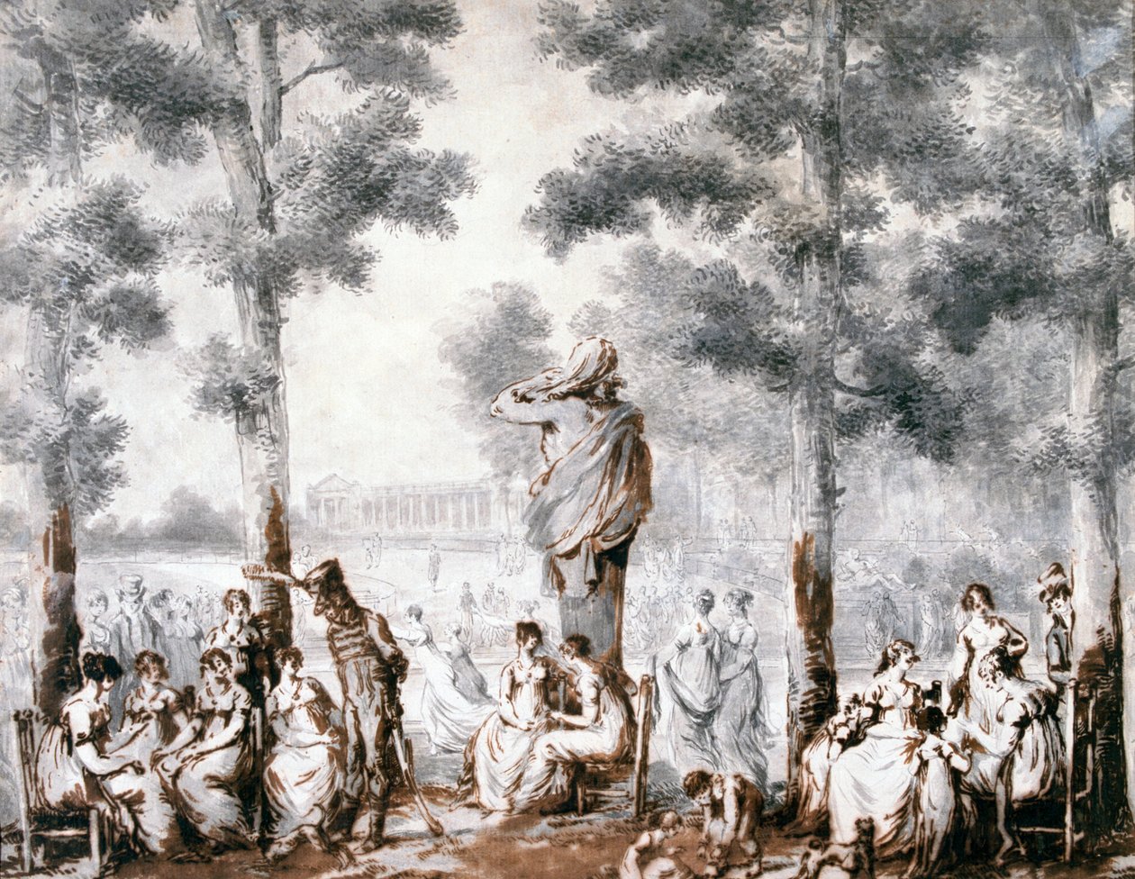 チュイルリーのテラス、1807 作： ジャン・ピエール・ノルブリン