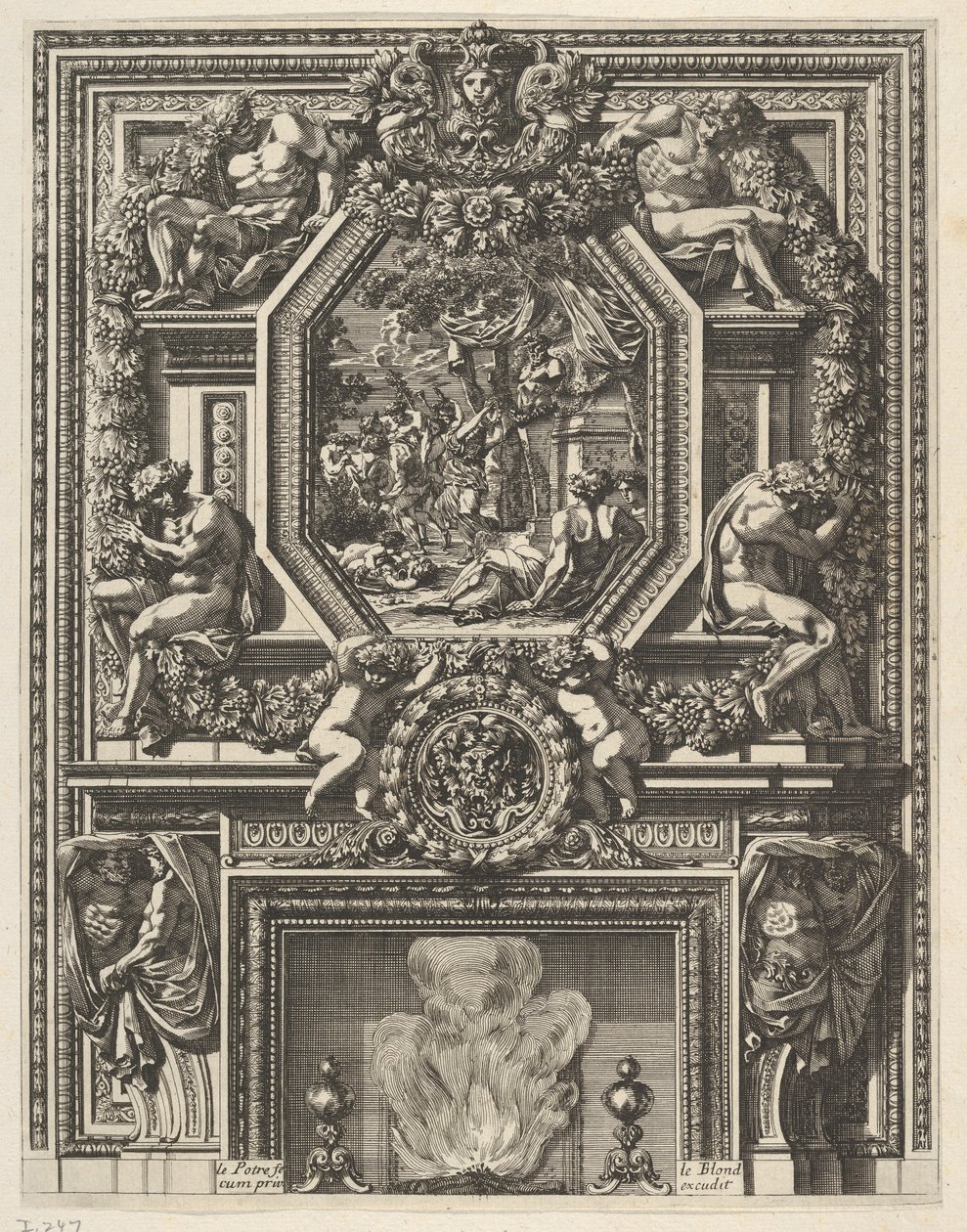 Grandes Cheminée」より「マントの上にバッカンを乗せた煙突」1644-66年頃 作： ジャン・ル・ポートル