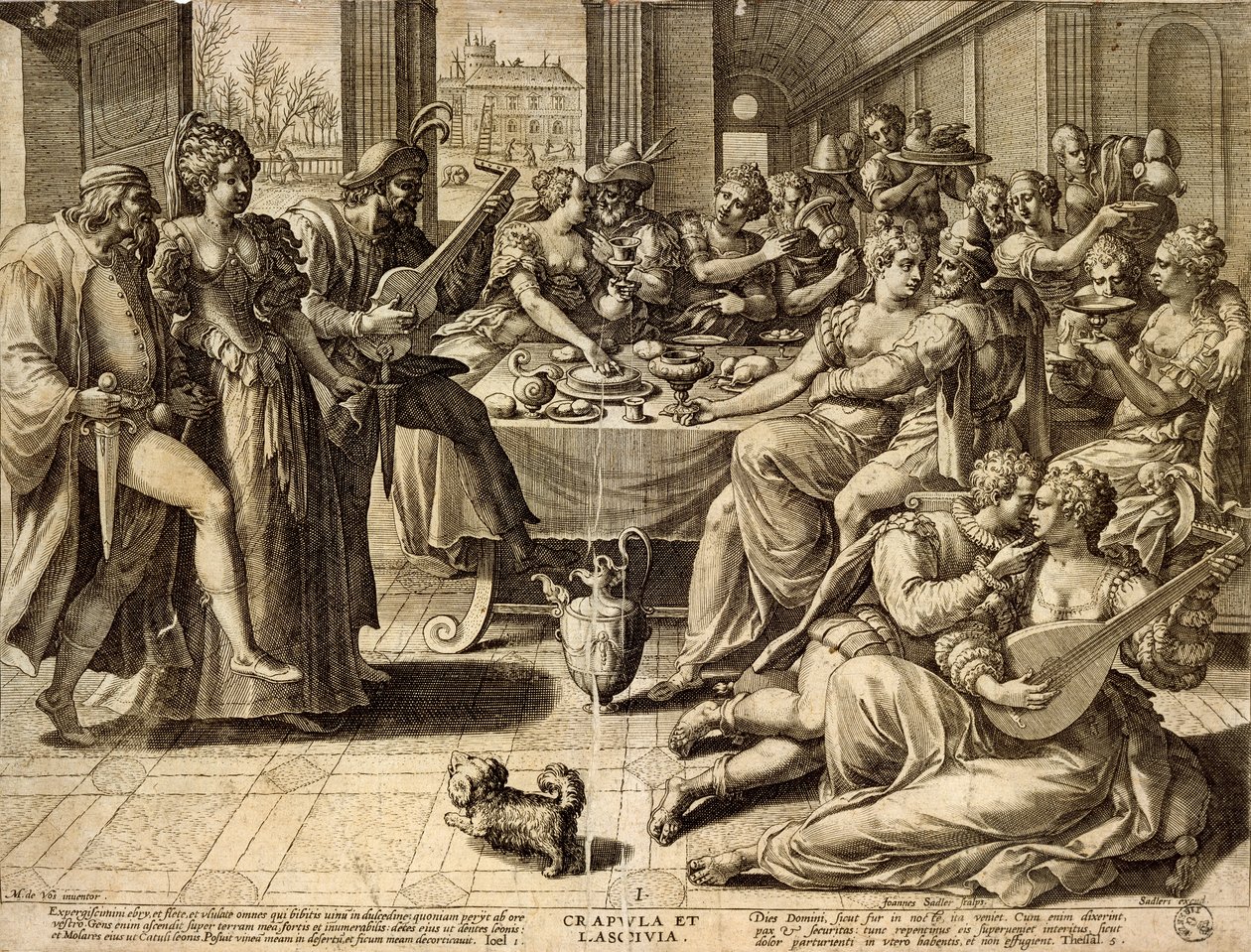 Jantar de Jan Sadeler I (1550-1600), gravura 作： ジャンまたはヨハン・サデラー