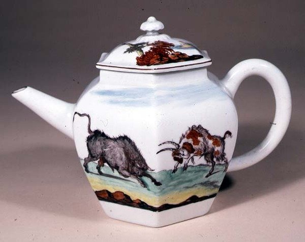 チェルシーティーポット、1755年頃（磁器） 作： ジェフリーズ・ハメット・オンエール