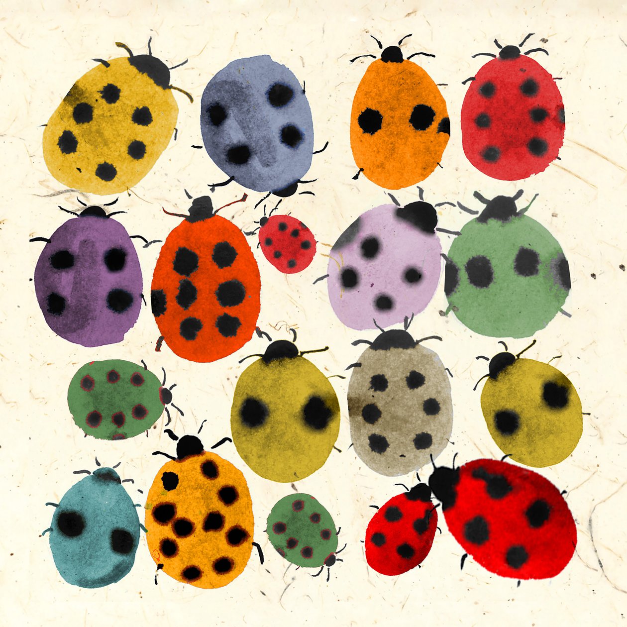 INKY LADYBIRDS、2022年（水彩） 作： ジェニー・フリーン