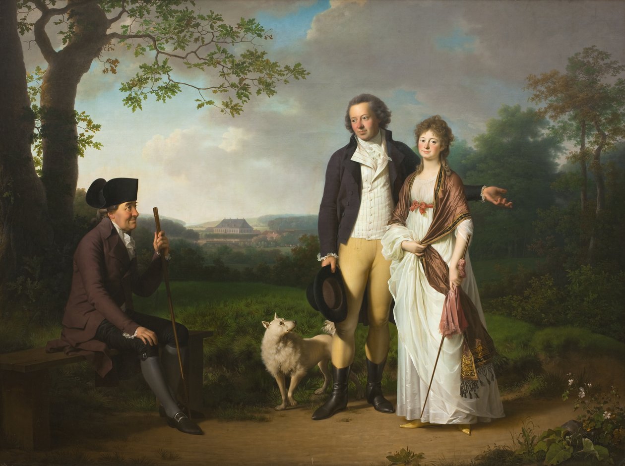Niels Ryberg と息子の Johan Christian と義理の娘 Engelke (旧姓 Falbe) 作： イェンス・ジュエル