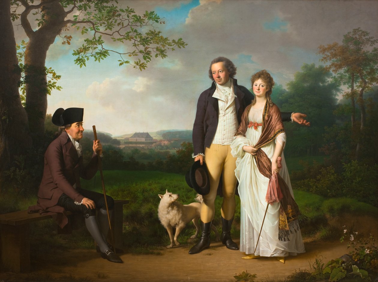 Niels Ryberg と息子の Johan Christian と義理の娘 Engelke (旧姓 Falbe) 作： イェンス・ジュエル