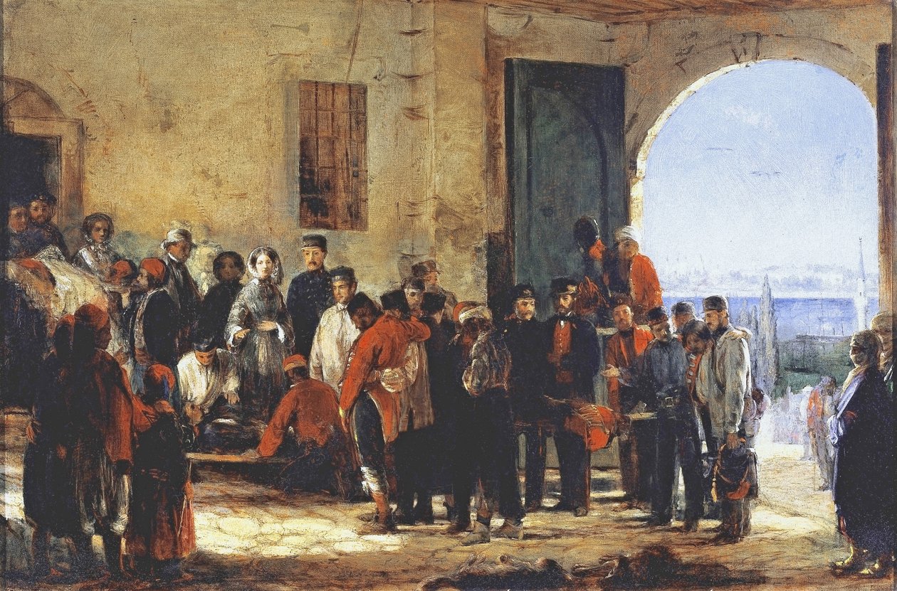 クリミア戦争：1856年、トルコのスクッタリ病院に勤務する看護師のフローレンスナイチンゲール 作： ジェリー・バレット