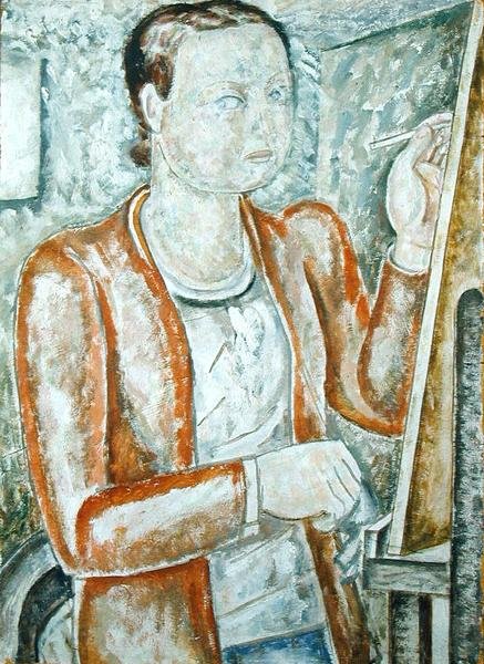 自画像、1928年頃（油彩、ジェッソボード） 作： ジェシカ・スチュワート・ディマー