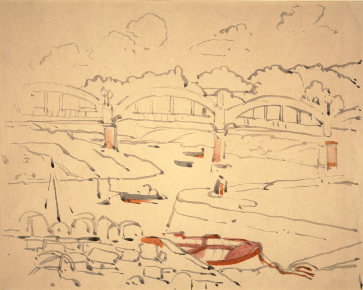 「The Book of Bridges」のイラスト、1911年頃（紙に水彩とインク） 作： ジェシーマリオンキング