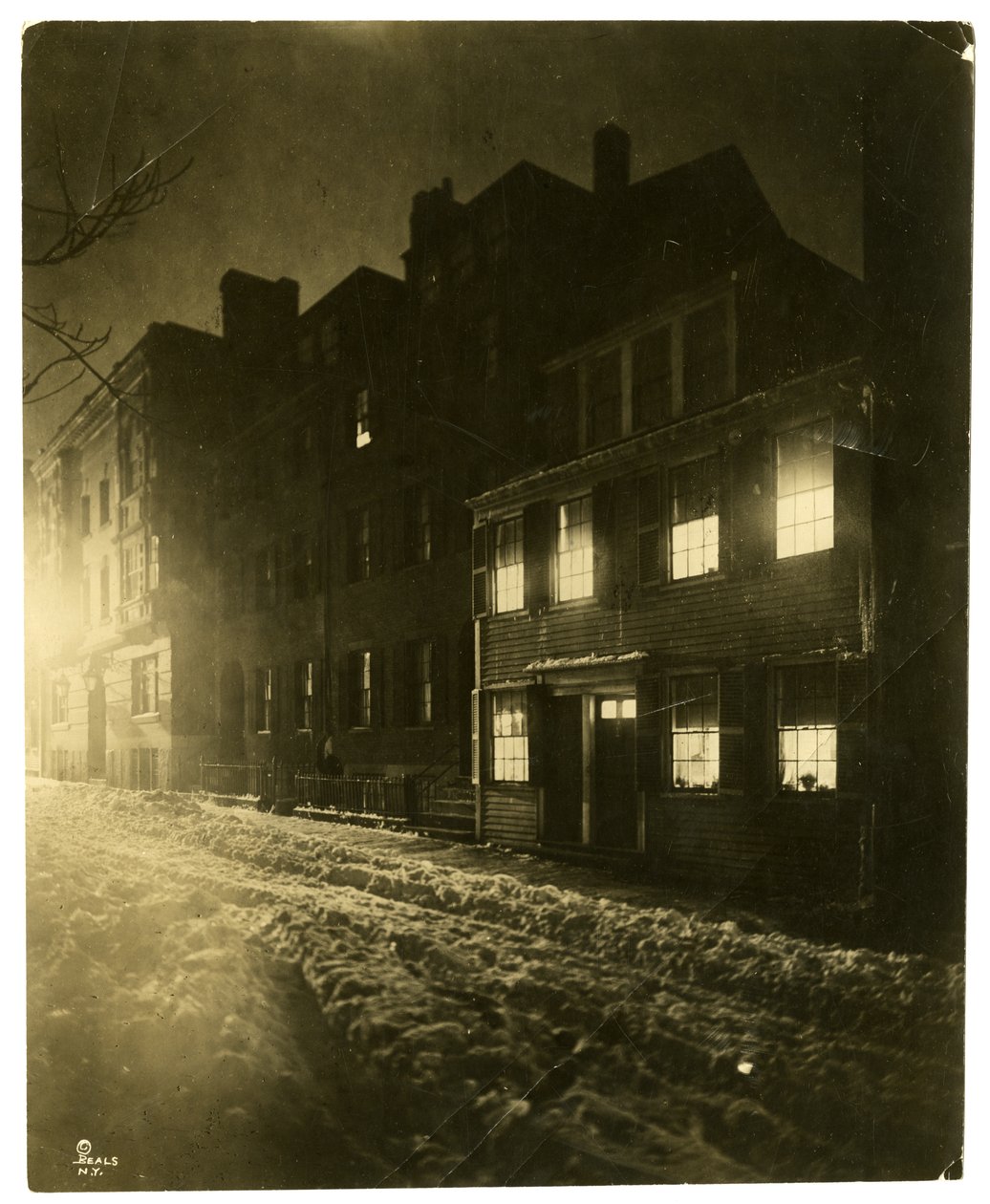 米国マサチューセッツ州ボストン、ピンクニー通り、1902-10年頃（ゼラチンシルバー写真 作： ジェシーターボックスビール