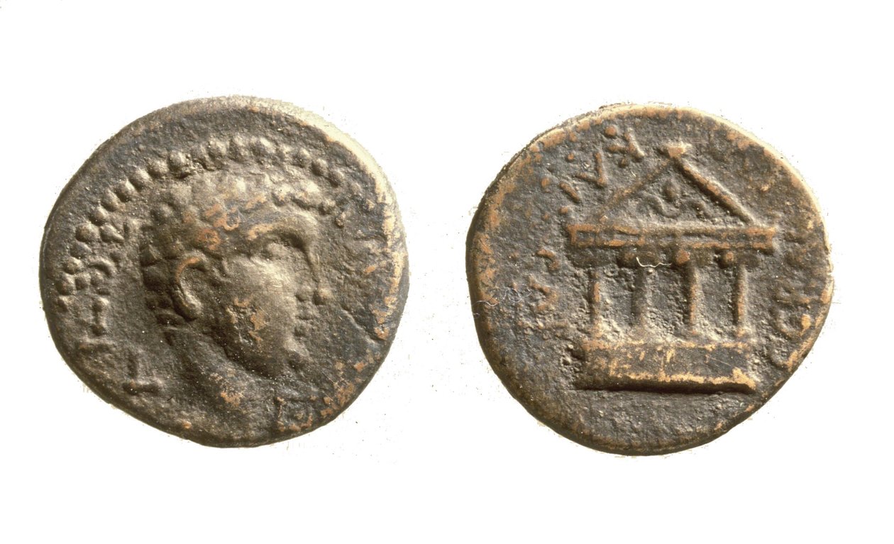 ヘロデフィリップ2世の硬貨、紀元前4年頃-34 AD（金属） 作： ユダヤ人学校