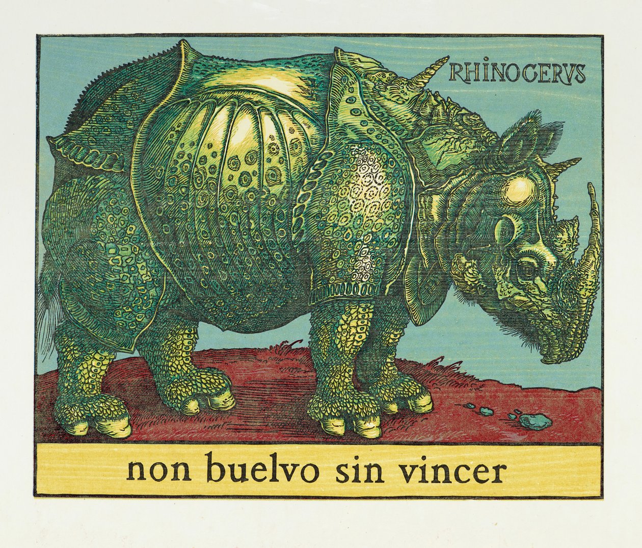 Green Rhino, 2007（木版画） 作： ジム・モンソン