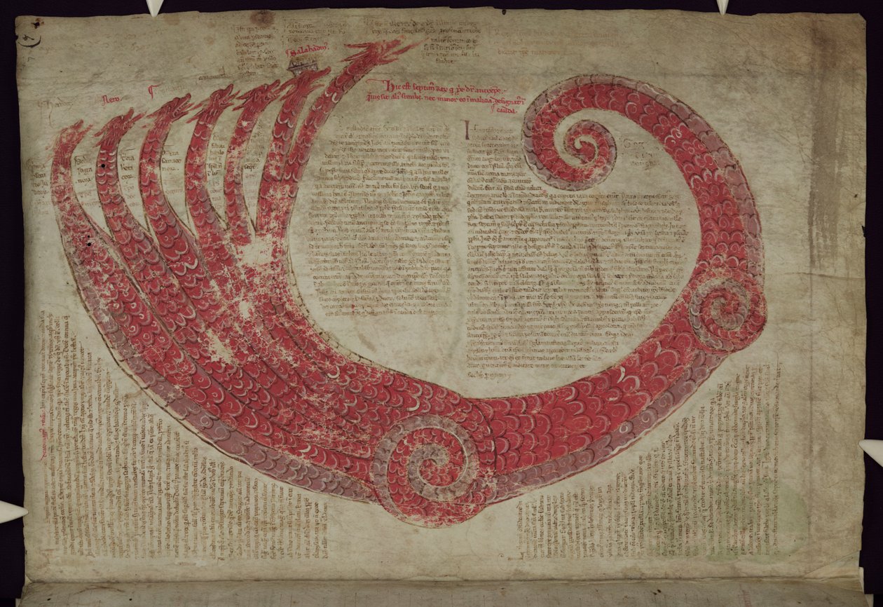 MS 255A fol.7rファンタスティッククリーチャー、Liber Figuarum 作： フィオーレのヨアヒム