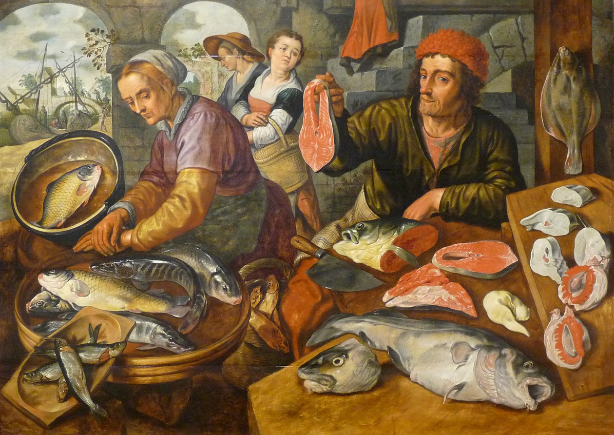 フランス語：Le Marché aux poissons 魚市場 作： ヨアヒム・ブーケラール