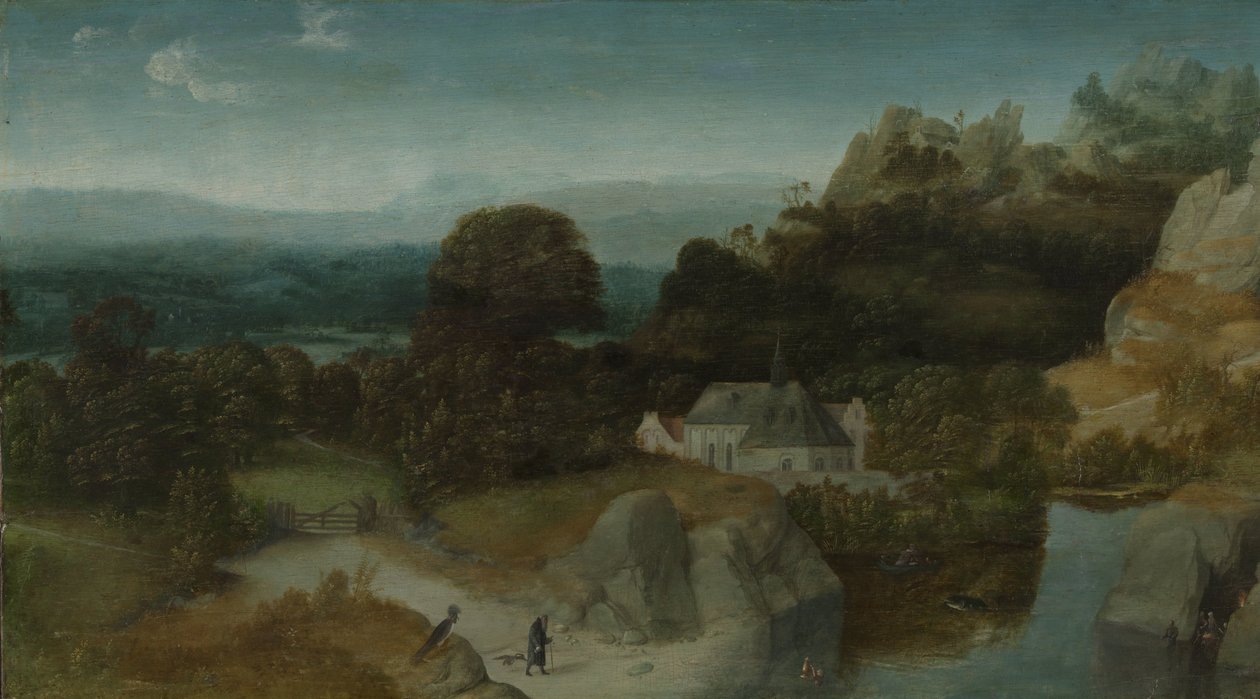 聖アントニー修道院長の誘惑のある風景 作： Joachim Patinir（のワークショップ）