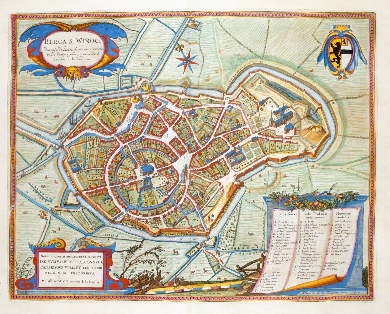 ベルゲン、オランダ、1649年（手描きの彫刻） 作： Joan Blaeu