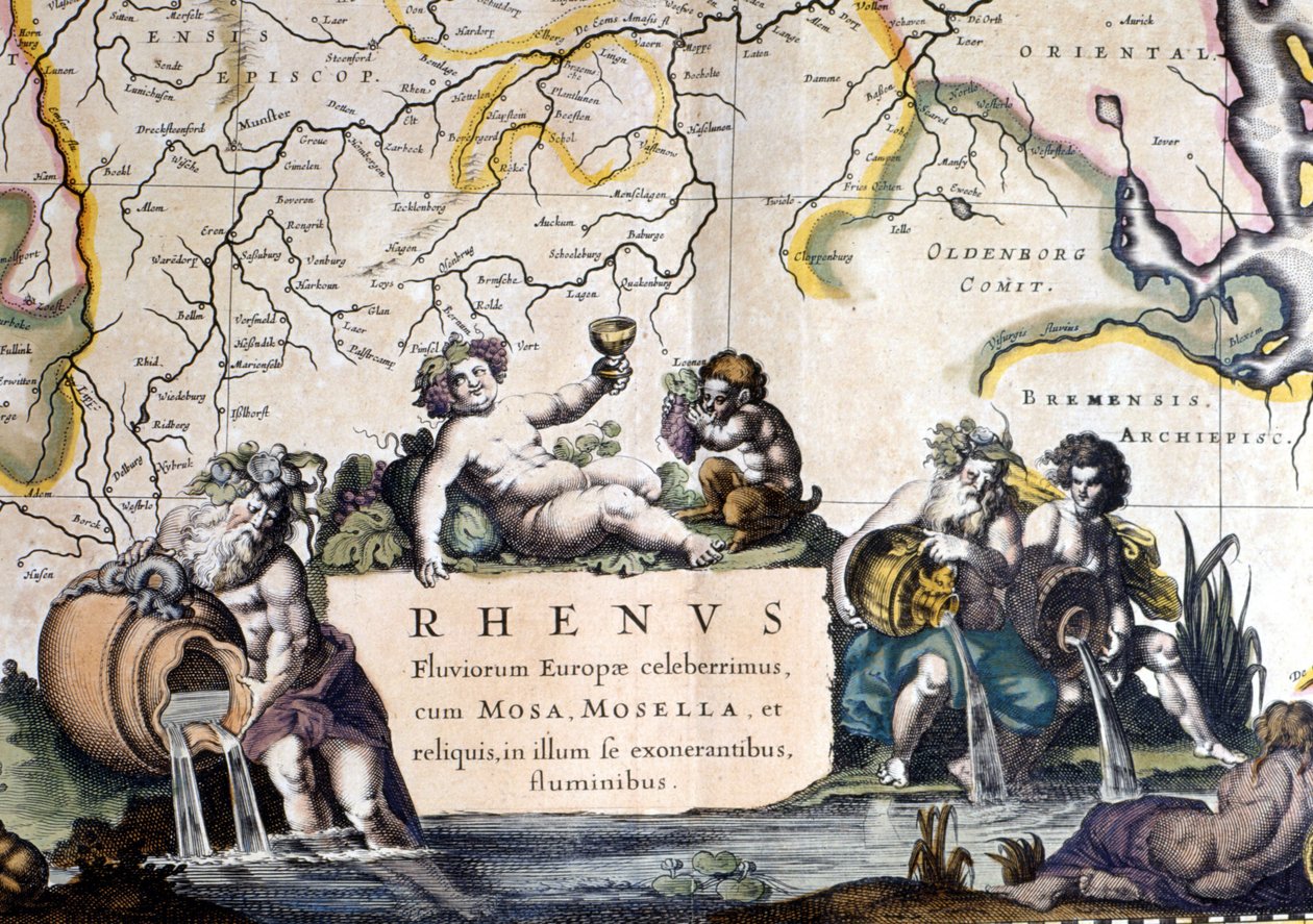ラインのアレゴリー - "Atlas Novus "にて 作： Joan Blaeu