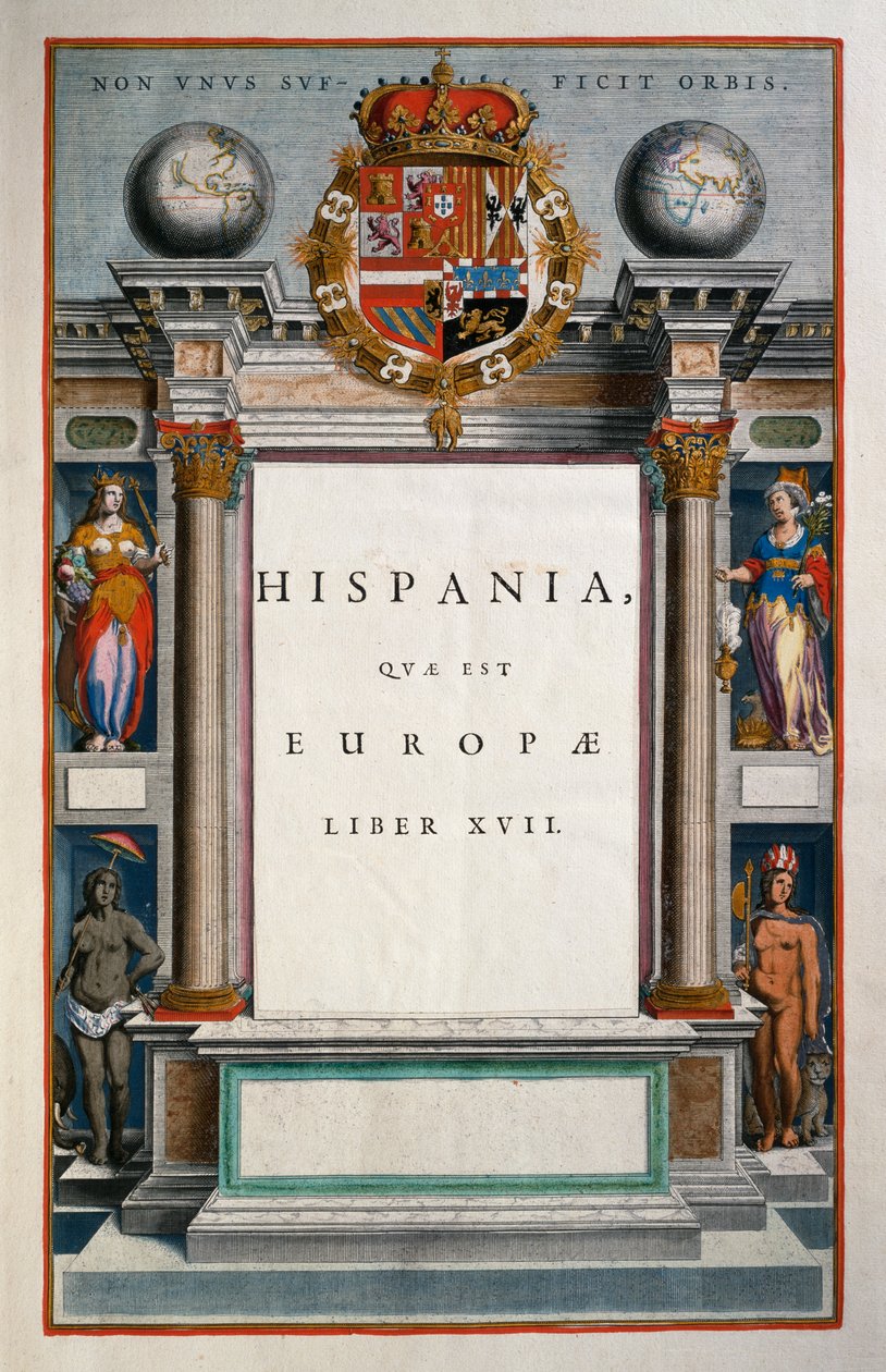 Hispania quae est Europae（スペイン）、第17巻、タイトルページ 第9巻、Atlas Maior、Joan Blaeu（1596-1673）作、銅版画、57.5x39 cm、アムステルダム 作： Joan Blaeu