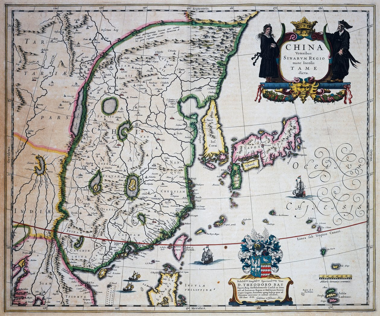 ジョアン・ブラウ(1596-1673)による中国の地図 作： Joan Blaeu