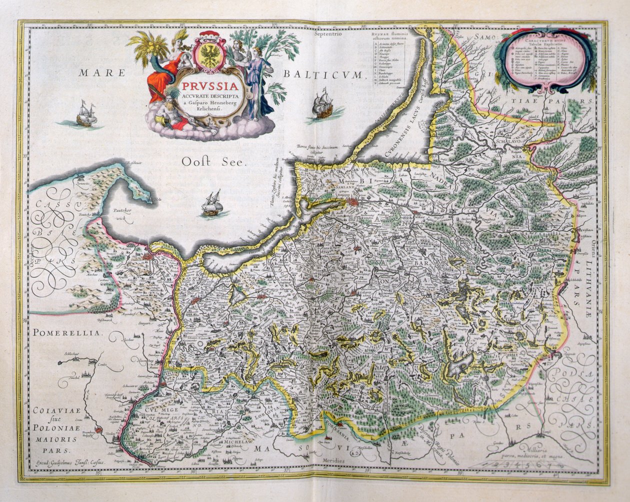 東プロイセンの地図。「Le Theatre du Monde」または「Nouvel Atlas」より 作： Joan Blaeu