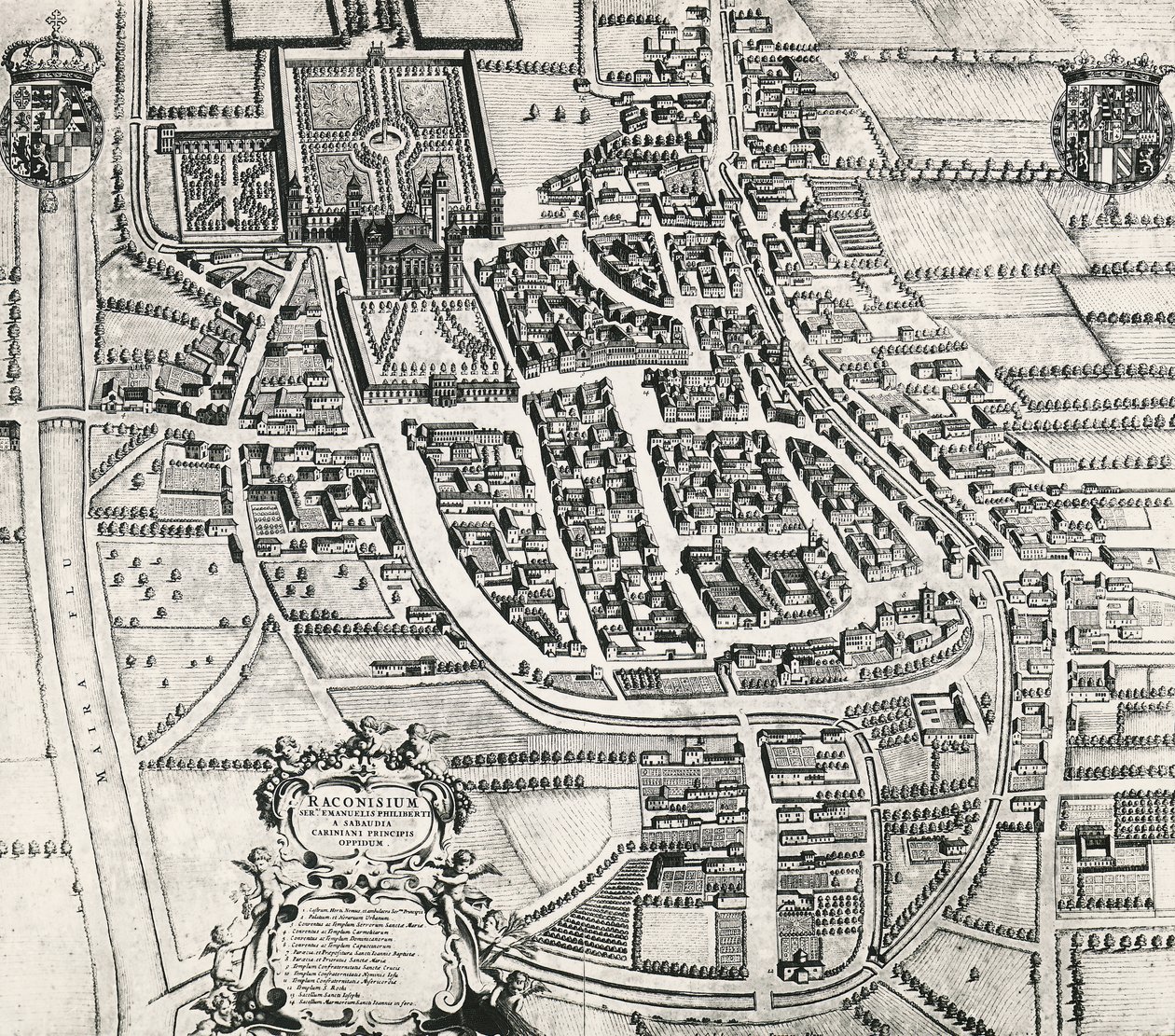 イタリア、ジョアン・ブラウ（1596-1673）が描いたラクコーニジの地図。 作： Joan Blaeu