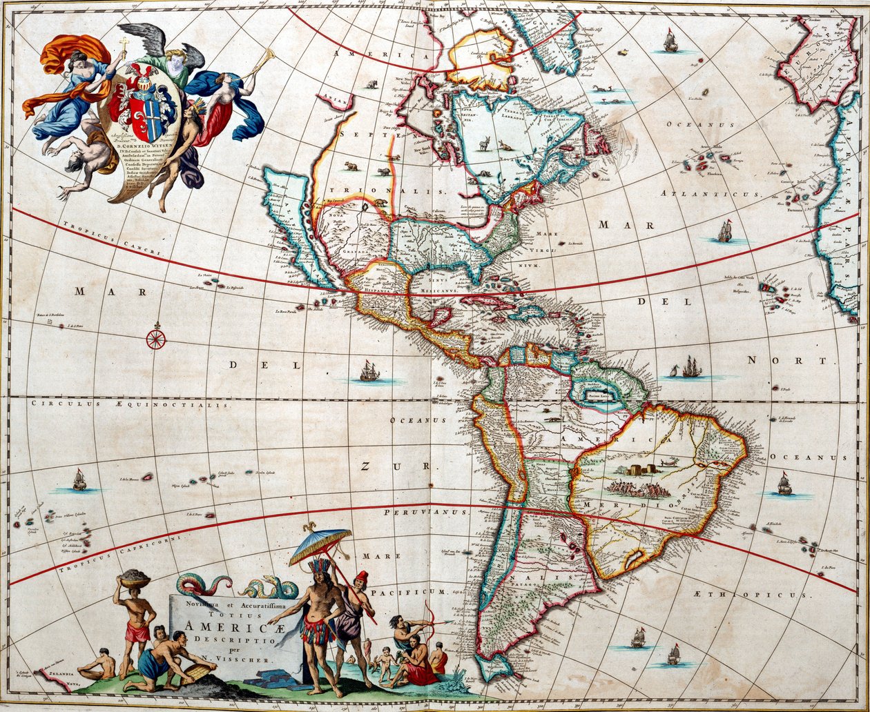 ブロー著『アメリカ大陸地図』より 作： Joan Blaeu