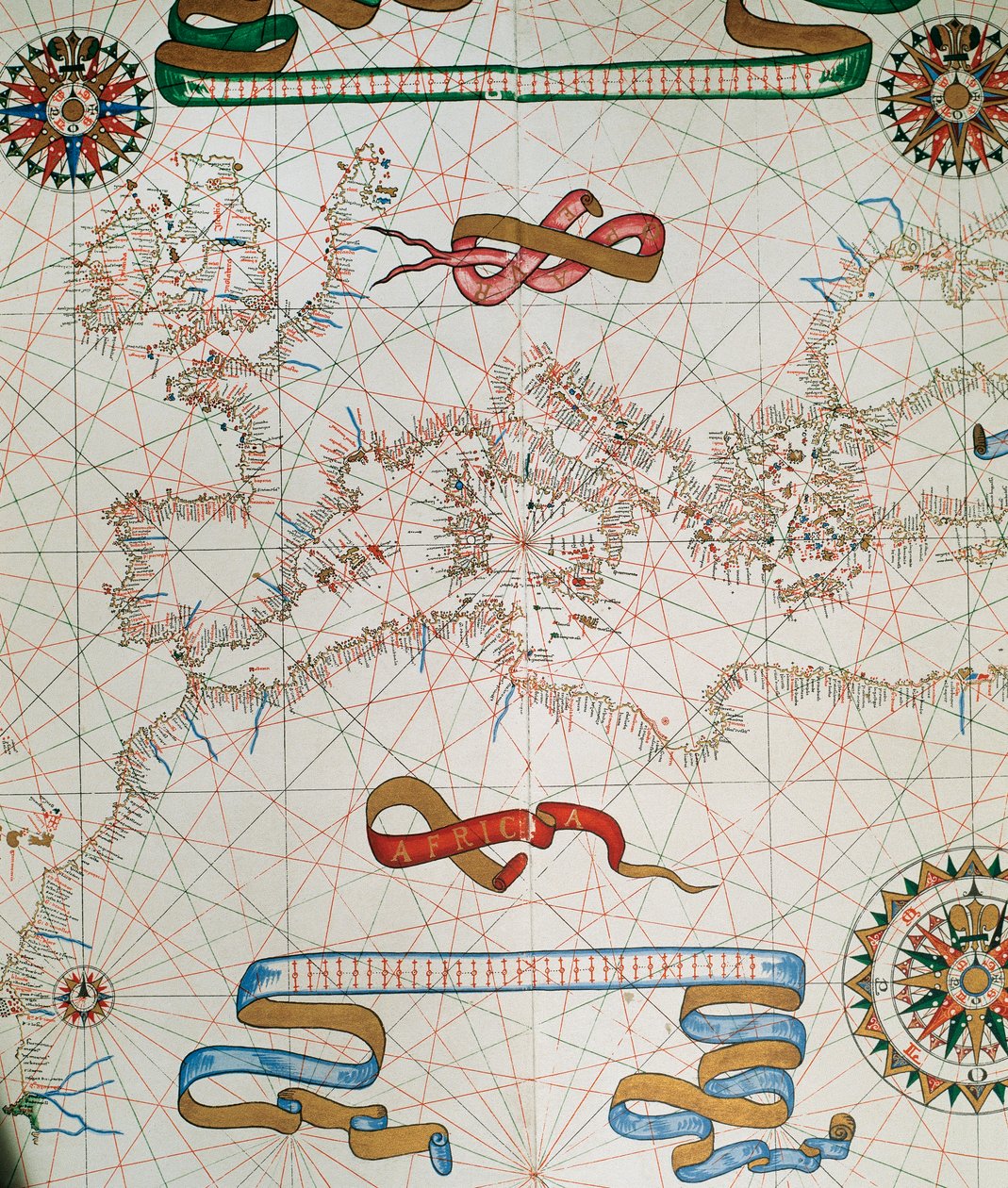 1587年のヨーロッパとアフリカ北部の海岸の地図 作： ジョアン・マルティネス
