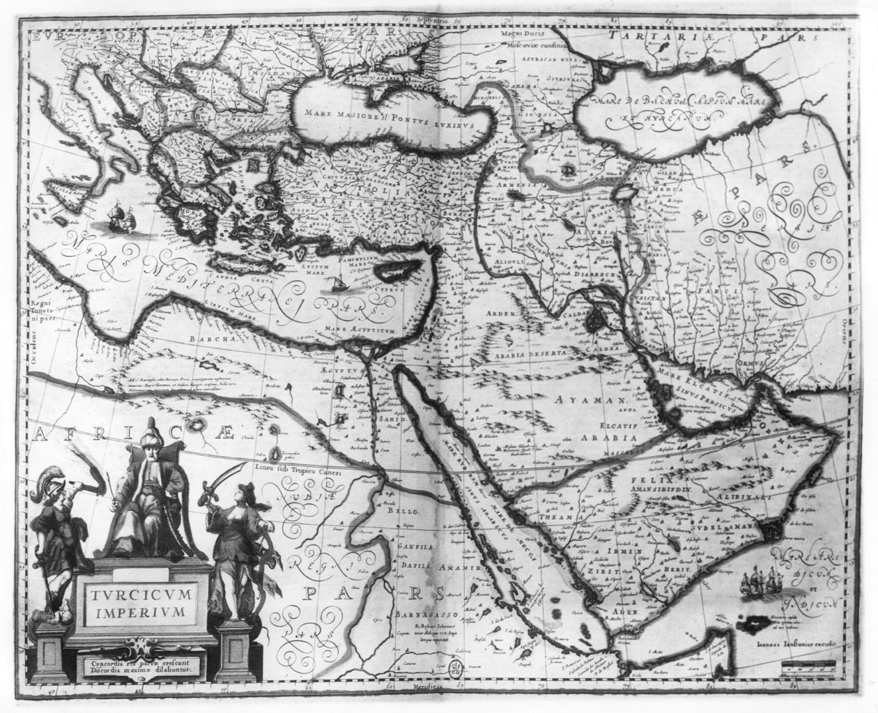 「アトラスノバス」からのオスマン帝国の地図 作： ジョアンズ・ヤンソン