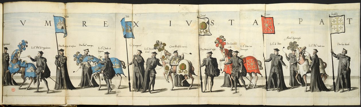 カール 5 世皇帝の死の際のアントワープでの葬列、1558 年、1559 年。 作： Joannes van Doetecum