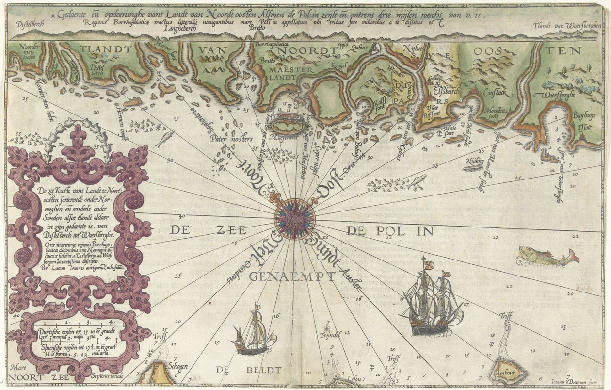 ノルウェーとスウェーデン沿岸の地図 作： Joannes van Doetecum