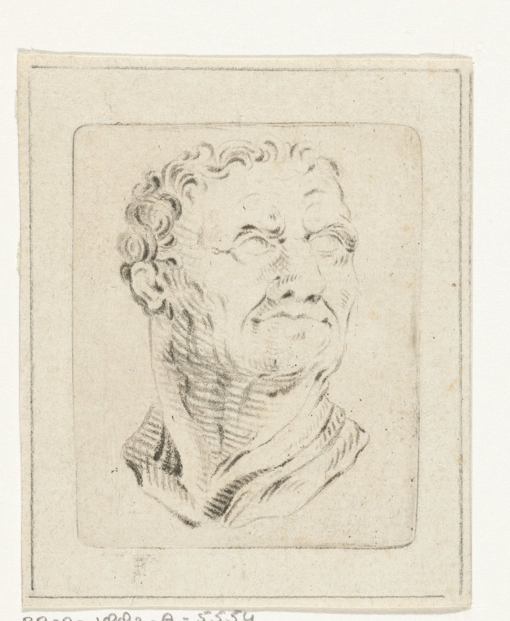 右を見上げる男性の胸像 作： Joannis Jacobus Bijlaert