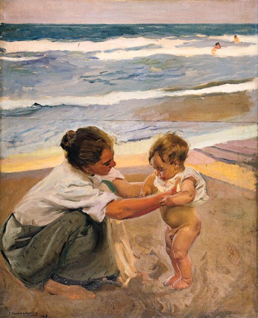 海辺で 作： JoaquínSorolla